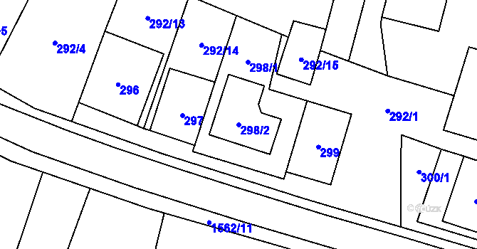 Parcela st. 298/2 v KÚ Tasovice nad Dyjí, Katastrální mapa