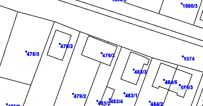 Parcela st. 479/3 v KÚ Tasovice nad Dyjí, Katastrální mapa