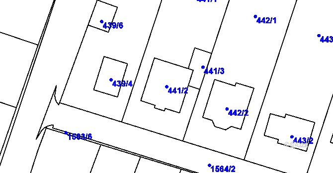 Parcela st. 441/2 v KÚ Tasovice nad Dyjí, Katastrální mapa