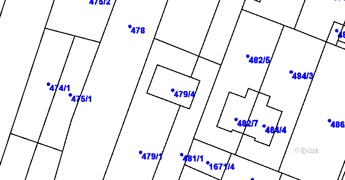 Parcela st. 479/4 v KÚ Tasovice nad Dyjí, Katastrální mapa