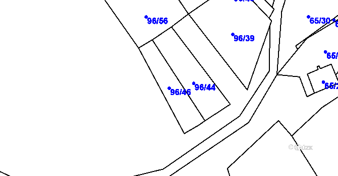 Parcela st. 96/46 v KÚ Tasovice nad Dyjí, Katastrální mapa