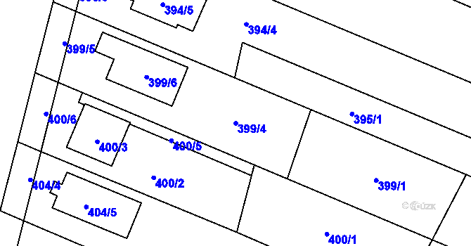Parcela st. 399/4 v KÚ Tasovice nad Dyjí, Katastrální mapa