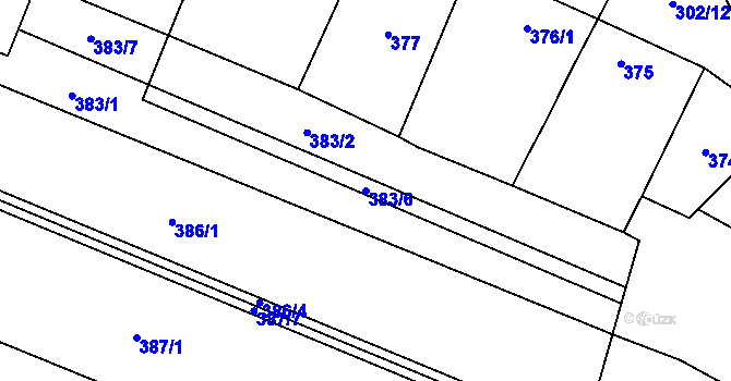 Parcela st. 383/6 v KÚ Tasovice nad Dyjí, Katastrální mapa