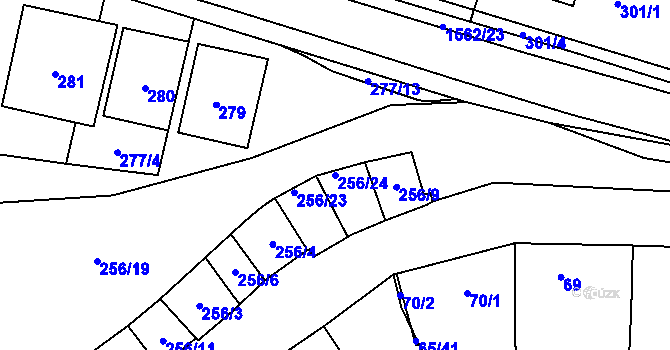 Parcela st. 256/24 v KÚ Tasovice nad Dyjí, Katastrální mapa