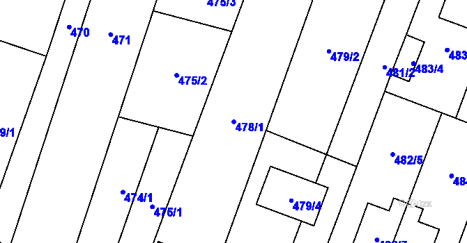 Parcela st. 478/1 v KÚ Tasovice nad Dyjí, Katastrální mapa