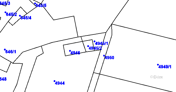 Parcela st. 4945/2 v KÚ Tasovice nad Dyjí, Katastrální mapa