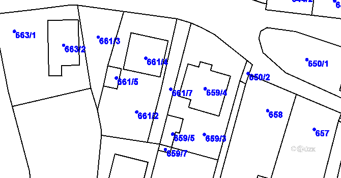 Parcela st. 661/7 v KÚ Tasovice nad Dyjí, Katastrální mapa