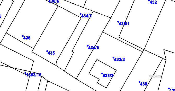 Parcela st. 434/5 v KÚ Tasovice nad Dyjí, Katastrální mapa