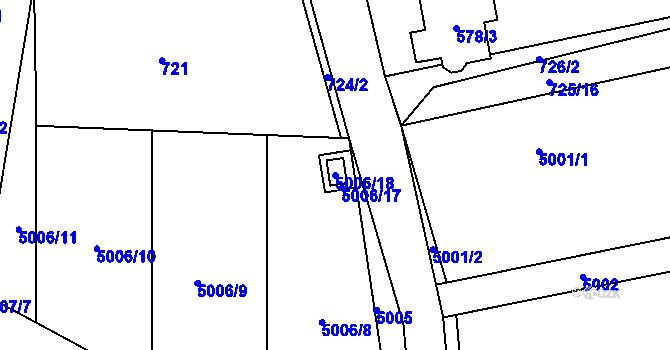 Parcela st. 5006/18 v KÚ Tasovice nad Dyjí, Katastrální mapa