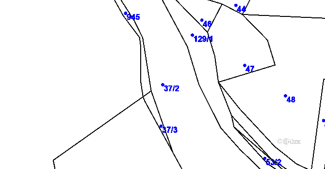 Parcela st. 37/2 v KÚ Čeřeniště, Katastrální mapa