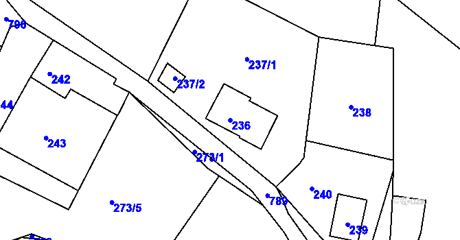 Parcela st. 236 v KÚ Čeřeniště, Katastrální mapa