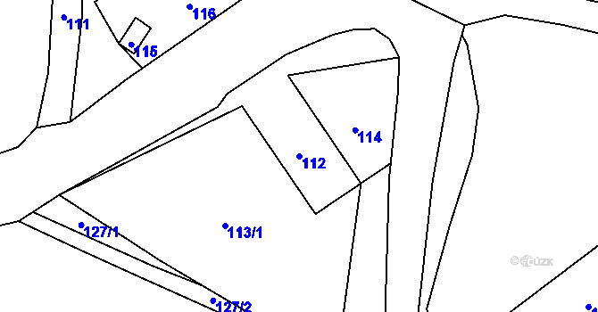 Parcela st. 112 v KÚ Proboštov u Tašova, Katastrální mapa