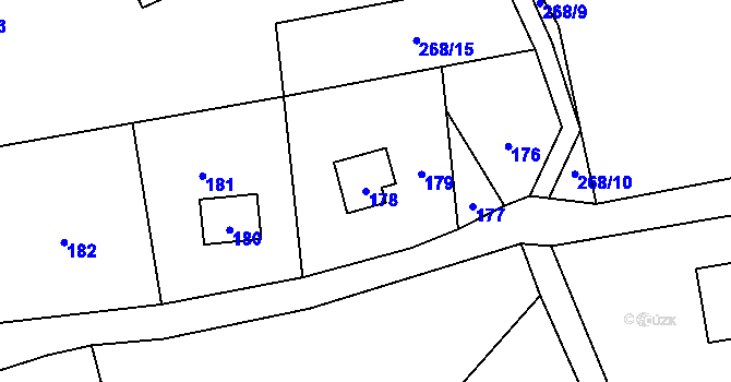 Parcela st. 178 v KÚ Proboštov u Tašova, Katastrální mapa