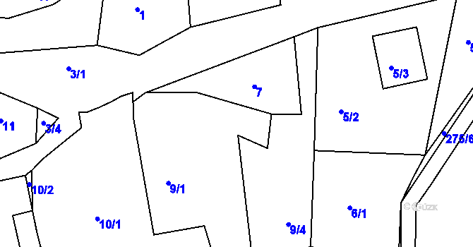 Parcela st. 8 v KÚ Tašov, Katastrální mapa