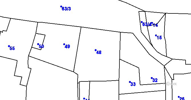 Parcela st. 48 v KÚ Tašov, Katastrální mapa