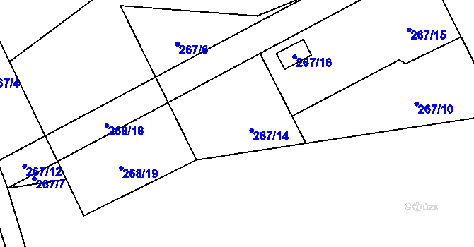 Parcela st. 267/11 v KÚ Tašov, Katastrální mapa
