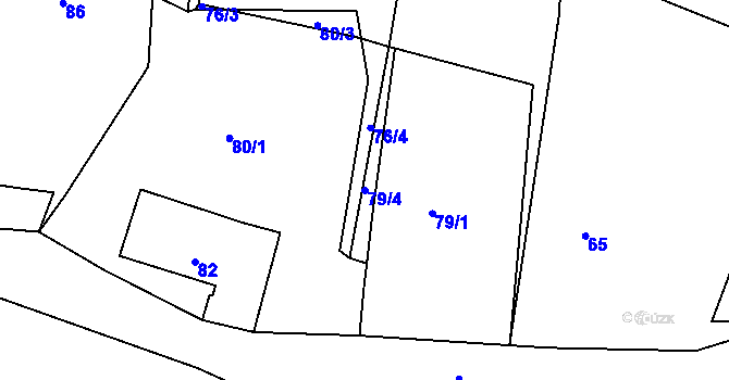Parcela st. 79/4 v KÚ Tašov, Katastrální mapa