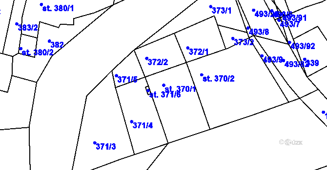 Parcela st. 370/1 v KÚ Tatce, Katastrální mapa
