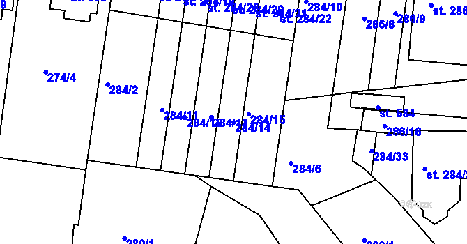 Parcela st. 284/14 v KÚ Tatce, Katastrální mapa