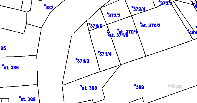 Parcela st. 371/4 v KÚ Tatce, Katastrální mapa