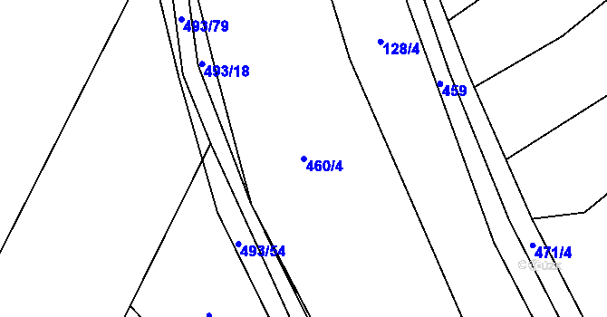 Parcela st. 460/4 v KÚ Tatce, Katastrální mapa