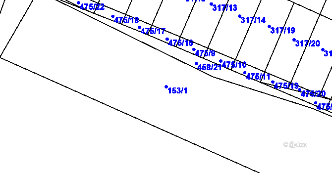 Parcela st. 153/1 v KÚ Tatce, Katastrální mapa