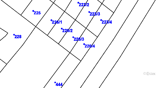 Parcela st. 226/4 v KÚ Tatce, Katastrální mapa