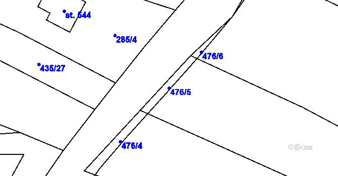 Parcela st. 476/5 v KÚ Tatce, Katastrální mapa