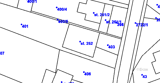 Parcela st. 252 v KÚ Tatenice, Katastrální mapa