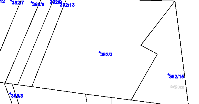 Parcela st. 392/3 v KÚ Tatobity, Katastrální mapa