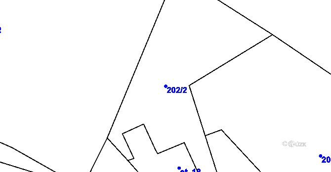 Parcela st. 202/2 v KÚ Žlábek, Katastrální mapa