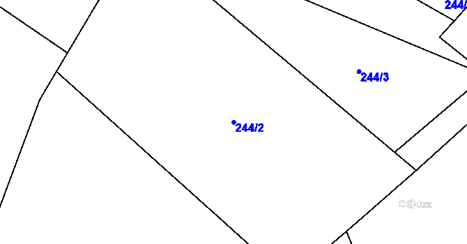 Parcela st. 244/2 v KÚ Žlábek, Katastrální mapa