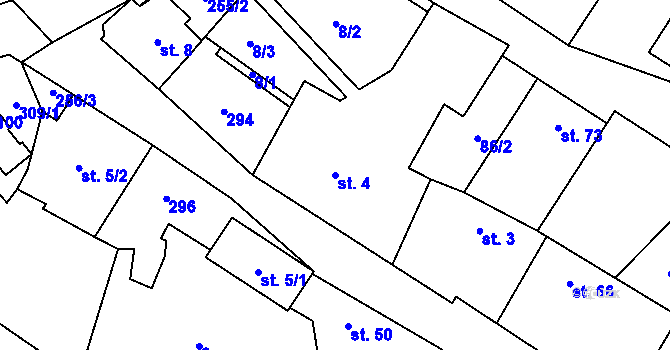 Parcela st. 4 v KÚ Dobronice, Katastrální mapa
