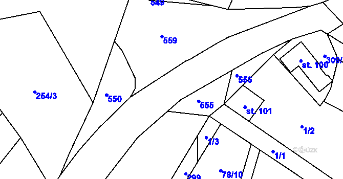 Parcela st. 10 v KÚ Dobronice, Katastrální mapa