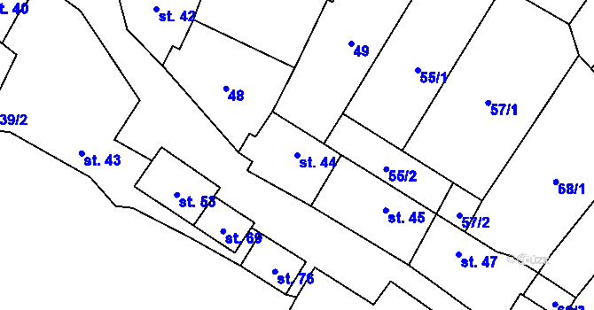 Parcela st. 44 v KÚ Dobronice, Katastrální mapa