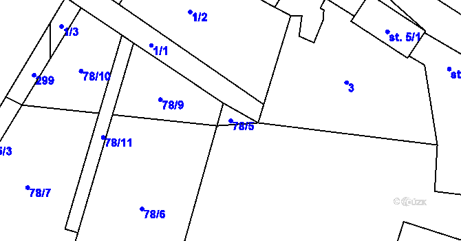 Parcela st. 78/5 v KÚ Dobronice, Katastrální mapa