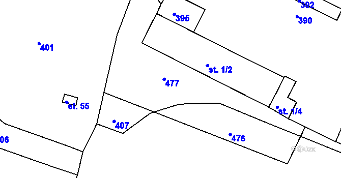 Parcela st. 82/3 v KÚ Dobronice, Katastrální mapa