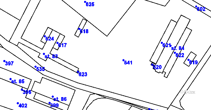 Parcela st. 87/4 v KÚ Dobronice, Katastrální mapa