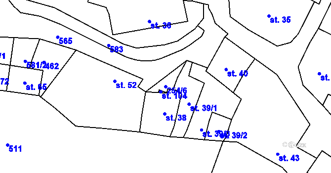 Parcela st. 254/6 v KÚ Dobronice, Katastrální mapa