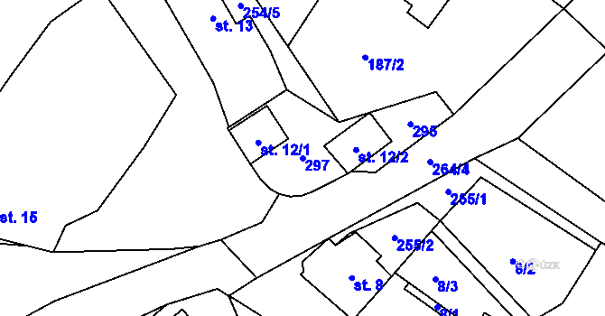 Parcela st. 297 v KÚ Dobronice, Katastrální mapa