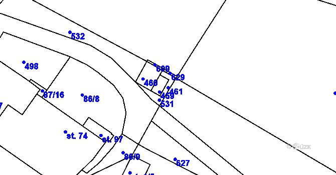 Parcela st. 461 v KÚ Dobronice, Katastrální mapa