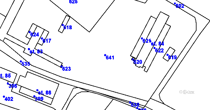 Parcela st. 641 v KÚ Dobronice, Katastrální mapa