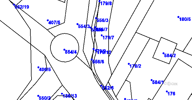 Parcela st. 179/10 v KÚ Přeskače, Katastrální mapa