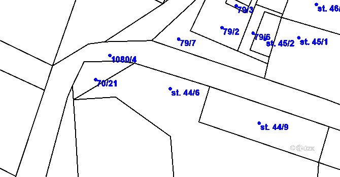 Parcela st. 44/6 v KÚ Tavíkovice, Katastrální mapa