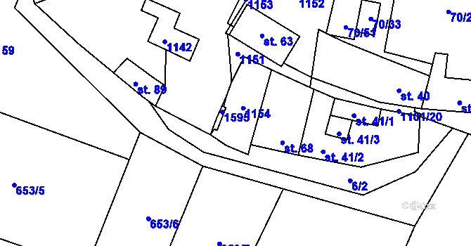 Parcela st. 64 v KÚ Tavíkovice, Katastrální mapa