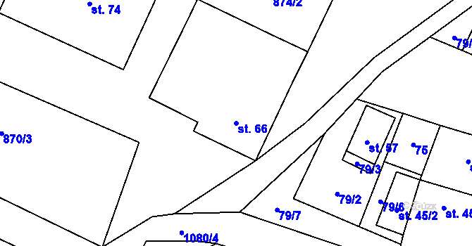 Parcela st. 66 v KÚ Tavíkovice, Katastrální mapa
