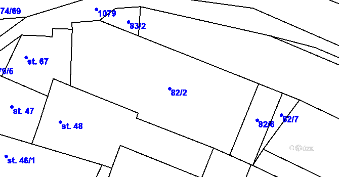 Parcela st. 82/2 v KÚ Tavíkovice, Katastrální mapa
