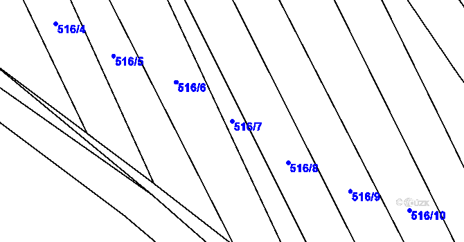 Parcela st. 516/7 v KÚ Tavíkovice, Katastrální mapa
