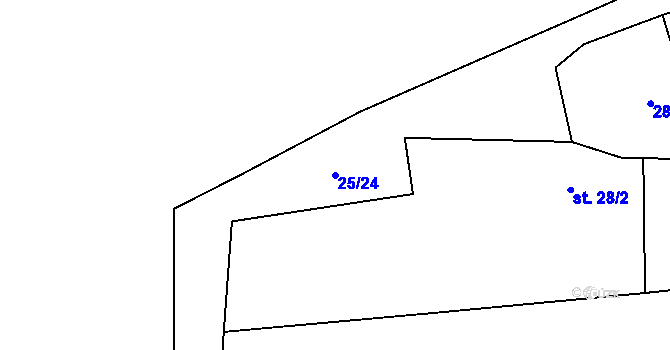 Parcela st. 25/24 v KÚ Tavíkovice, Katastrální mapa
