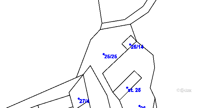 Parcela st. 25/25 v KÚ Tavíkovice, Katastrální mapa